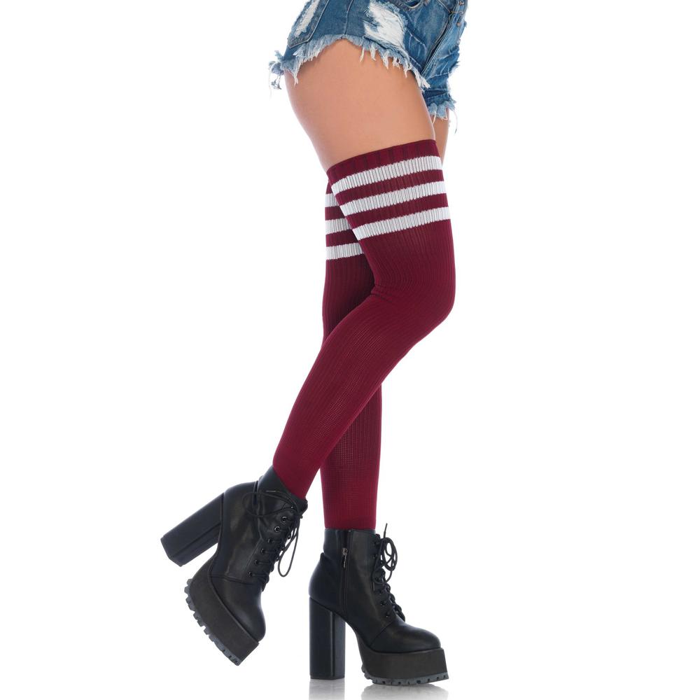 Leg Avenue - Athlete Chaussettes montantes - Bordeaux rouge/Rouge